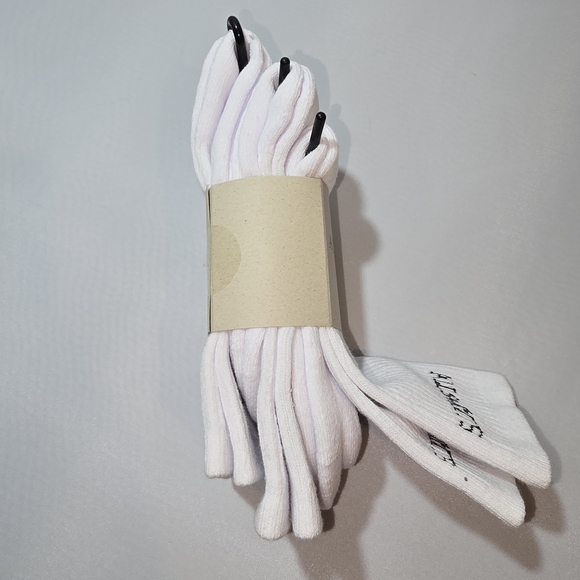 NWT Women's  All Saints White Crew Socks- 3 Pair - Picture 3 of 4